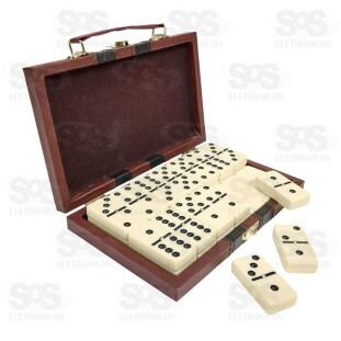 Dominó Com Maleta 28 Peças Lisas Clássico Luatek LKN-5008A