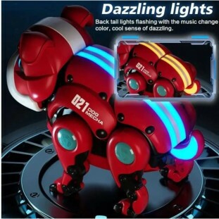 Cachorro Robô Anda Com Som E Luz Toy King TK-AB7178