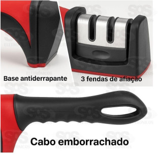 Afiador e Amolador De Faca 3 Níveis B-Max F961