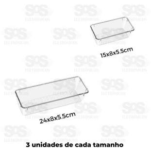 Kit Organizador Modular 6 Peças Em Acrílico B-Max BM-1383