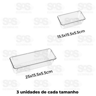 Kit Organizador Modular 6 Peças Em Acrílico B-Max BM-1384