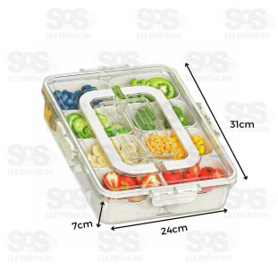 Organizador de Alimentos Com 8 Divisórias Tampa Hermética B-Max F1279