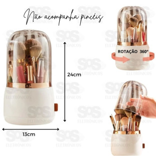 Organizador Portátil Pincel Maquiagem Giratório 360 Graus B-Max F1722