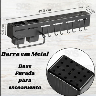 Suporte de Utensílios Para Parede 50cm B-Max F1328