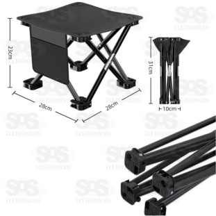 Banco Dobrável Portátil Antiderrapante Para Camping B-Max F1517