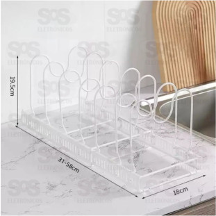 Organizador Tampa e Frigideira Ajustável 7 Divisórias B-Max F1718