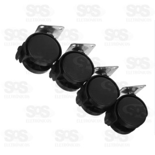 Kit de Rodízio Giratório 40mm 4 Peças Home & More HM-698