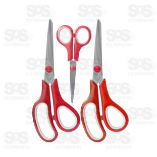 Kit 3 Tesouras Multiuso 5,5/7,5 e 8,5 Polegadas HM-134