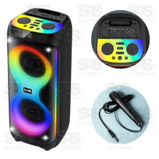 Caixa De Som Bluetooth 600w Karaokê Led Rgb Usb Rádio Fm Tws BAK SW2621