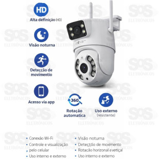 Câmera de Segurança Wi-Fi Externa Inova KV-738