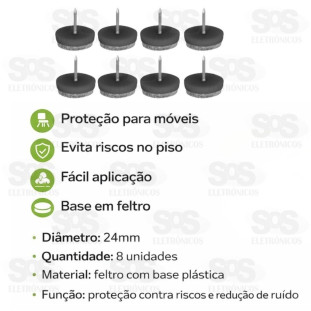Calço Para Móveis Feltro e Prego 24mm HM-541