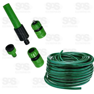 Mangueira de Jardim  PVC Reforçado 3 Camadas Conexões 15 Metros Luatek 