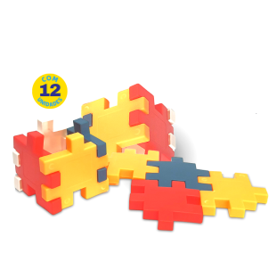 Blocos de Encaixe Grande Colorido 12 Peças Mini Toys 6041