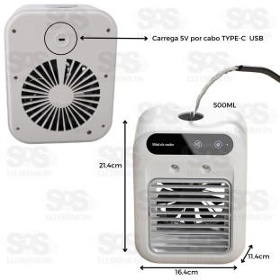 Ventilador De Mesa Recarregável Tomate MLF-018