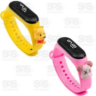 Relógio Digital LED Infantil Pulseira de Silicone RD01