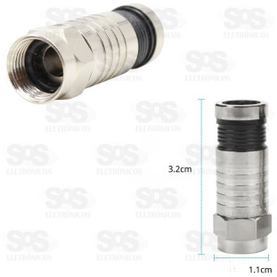 Conector Rg 6 de Compressão Com 10 Unidades