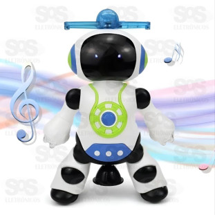 Robô Dança Gira 360 Graus Com Sons e  Luzes Toy King TK-AB1595
