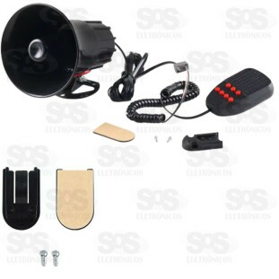 Sirene De Alarme Multifuncional 120db Microfone Integrado Aitek S213