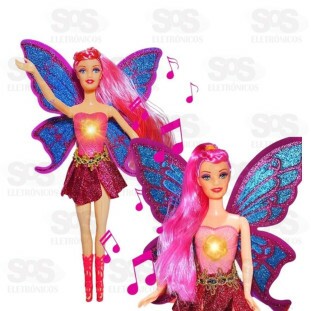 Boneca Fada Com Luz e Som Toy King TK-1807