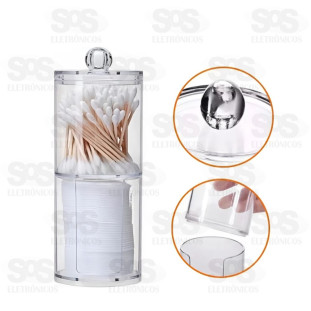 Porta Cotonete e Algodão Duplo Acrílico Top Útil 1338