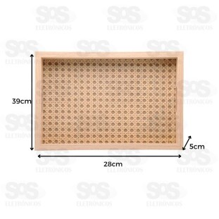 Bandeja MDF Retangular Fundo de Treliça 39x28cm Top Útil TOP2174