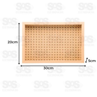 Bandeja MDF Retangular Fundo de Treliça 30x20cm Top Útil TOP2204