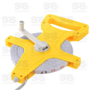 Trena Longa Aberta Com Fita Em Fibra De Vidro De 50 Metros B-Tek BT-652