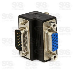 Adaptador VGA L Macho E Fêmea Unitário 90 graus