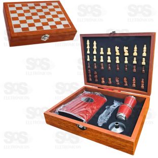 Jogo de Xadrez e Kit Bebida Luatek LK-CD24