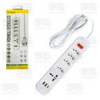 Extensão 4 Tomadas Com USB e Type C B-Max BM-8699A