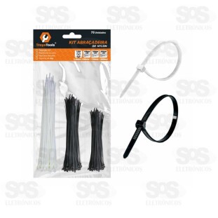 Abraçadeira De Nylon 3 Tamanhos Com 75 Unidades Troya Tools TRY-0087