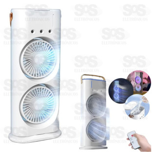 Mini Ventilador e Umidificador Portátil  Luz RGB Tomate MLF-016