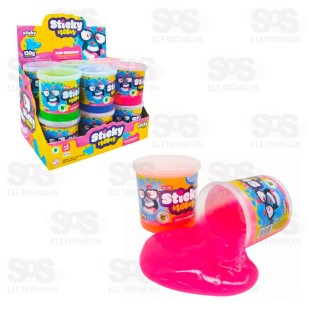 Slime Neon 130g Caixa Com 12 Unidades Sticky Toys 019