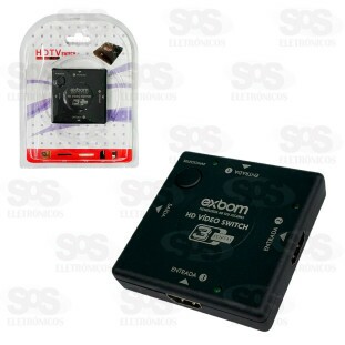 Switch HDMI 3 Entradas e 1 Saída Full HD Exbom 0610