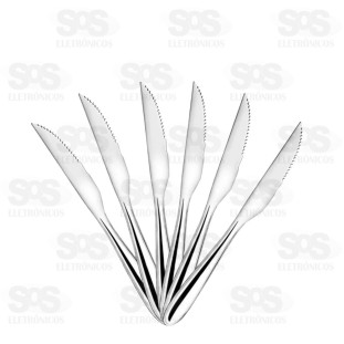 Kit 6 Facas de Mesa Inox 21cm Top Útil TOP0754