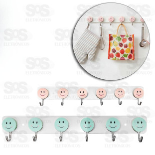 Ganchos Multiuso Adesivo 6 Unidades Top Útil TOP0812