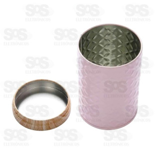 Lata Organizadora Decorativa Metal Com Tampa 12x7,5cm TOP0878