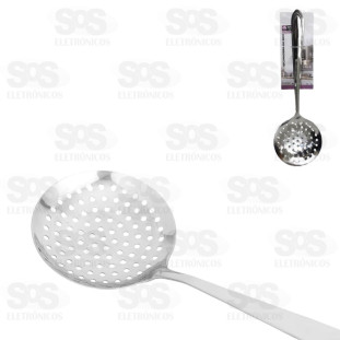 Escumadeira Aço Inox 32,4x10,6cm Top Útil TOP1022