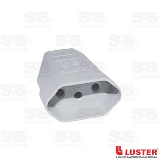 Plug Prensa Cabo Fêmea 2P+T Cinza Com 10 Unidades Luster 1078