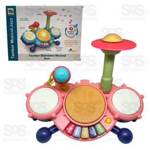 Tambor Eletrônico Musical Jazz Toy King TK-1124