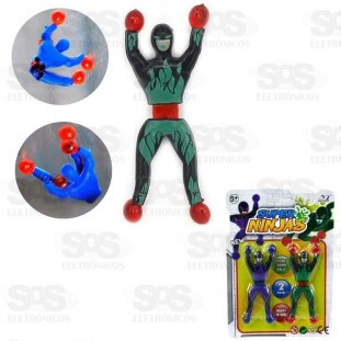 Ninja Escalador Gruda Na Parede ou Vidro com 2 Unidades- Toy King 1140