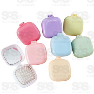 Escova Infantil de Bolso Com Espelho SZ13116