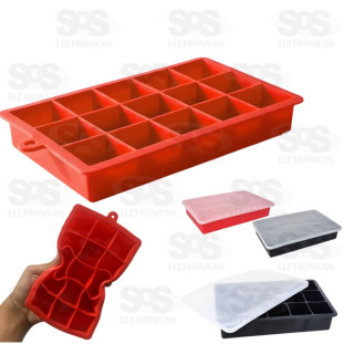 Forma Gelo Silicone 15 Cubos Com Tampa Top Util TOP1333