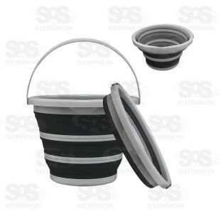Balde De Silicone Dobrável Retrátil 5 Litros Caerus CRS-1396