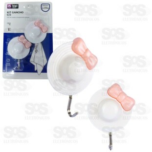 Kit 2 Gancho Multiuso Adesivo Chapeu Top Útil TOP1557
