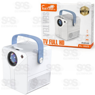 Projetor Portátil 4K Full HD Android 9.0 LED 7000 Lumens Wi-Fi HDMI Eletromex EL-1825