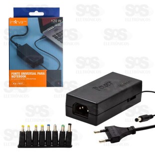 Fonte Universal De Notebook 8 Plugues 120W Inova Prime KV-7007