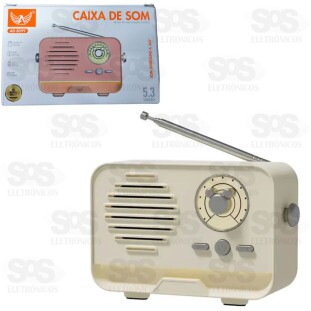 Caixa De Som Bluetooth Portátil Retro Rádio Altomex-8099