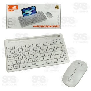 Kit Teclado e Mouse Sem Fio Slim Eletromex EL-2117
