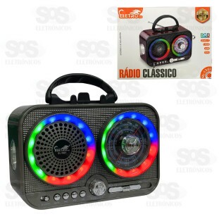 Rádio Retrô Bluetooth/FM/AM 9 Bandas Eletromex EL-1321